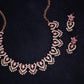 Tehzeeb Creations Lavender Colour Sparkle Stone Studded Necklace With Earrings - Swadesiicart