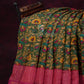 Shades of Dark Green With Rose Pink Blouse Creeper Design Semi Chanderi Saree By Gayathri Reddy Designer Studio | Swadesiicart