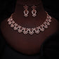 Tehzeeb Creations Maroon Colour Sparkle Stone Studded Necklace With Earrings - Swadesiicart