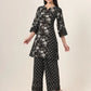 Yufta Black Pure Cotton Co Ord Set - Swadesiicart