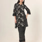 Yufta Black Pure Cotton Co Ord Set - Swadesiicart