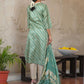 Vaasva Women's Dark Green Green Silk Digital Printed Suit Set | Swadesiicart