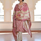 Vaasva Women's Pale Pink Silk Digital Printed Suit Set | Swadesiicart