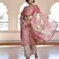 Vaasva Women's Pale Pink Silk Digital Printed Suit Set | Swadesiicart