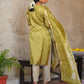 Vaasva Women's Parrot Green Silk Digital Printed Suit Set | Swadesiicart