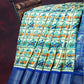 Shades of Cream Colour And Ink Blue Blouse Patola Design Semi Chanderi Saree By Gayathri Reddy Designer Studio | Swadesiicart