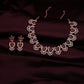 Tehzeeb Creations Maroon Colour Sparkle Stone Studded Necklace With Earrings - Swadesiicart