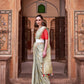 Anaita Light Green Pure Satin Silk With Zari Weaving Saree With Blouse