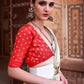 Anaita Light Green Pure Satin Silk With Zari Weaving Saree With Blouse
