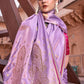 Anaita Lavender Pure Satin Silk With Zari Weaving Saree With Blouse