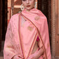 Anaita Peach Pure Satin Silk With Zari Weaving Saree With Blouse