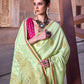 Anaita Green Pure Satin Silk With Zari Weaving Saree With Blouse