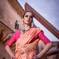 Anaita Orange Pure Satin Silk With Zari Weaving Saree With Blouse