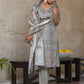 Vaasva Women's Charcoal Grey Silk Digital Printed Suit Set | Swadesiicart