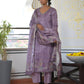 Vaasva Women's Purple Grey Silk Digital Printed Suit Set | Swadesiicart