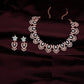 Tehzeeb Creations Sky Blue Colour Sparkle Stone Studded Necklace With Earrings - Swadesiicart