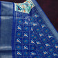 Shades of Cream Colour And Ink Blue Blouse Patola Design Semi Chanderi Saree By Gayathri Reddy Designer Studio | Swadesiicart