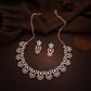 Tehzeeb Creations Sky Blue Colour Sparkle Stone Studded Necklace With Earrings - Swadesiicart