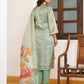 Vaasva Women's Pistachio Tissue Shimmer Digital Printed Suit Set | Swadesiicart