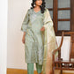 Vaasva Women's Pistachio Tissue Shimmer Digital Printed Suit Set | Swadesiicart