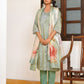 Vaasva Women's Pistachio Tissue Shimmer Digital Printed Suit Set | Swadesiicart