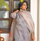 Vaasva Women's Shadow Grey Tissue Shimmer Digital Printed Suit Set | Swadesiicart