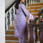 Vaasva Women's Lavender Tissue Shimmer Digital Printed Suit Set | Swadesiicart