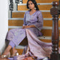 Vaasva Women's Lavender Tissue Shimmer Digital Printed Suit Set | Swadesiicart
