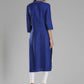 W for Woman Blue Printed Front Slit kurta