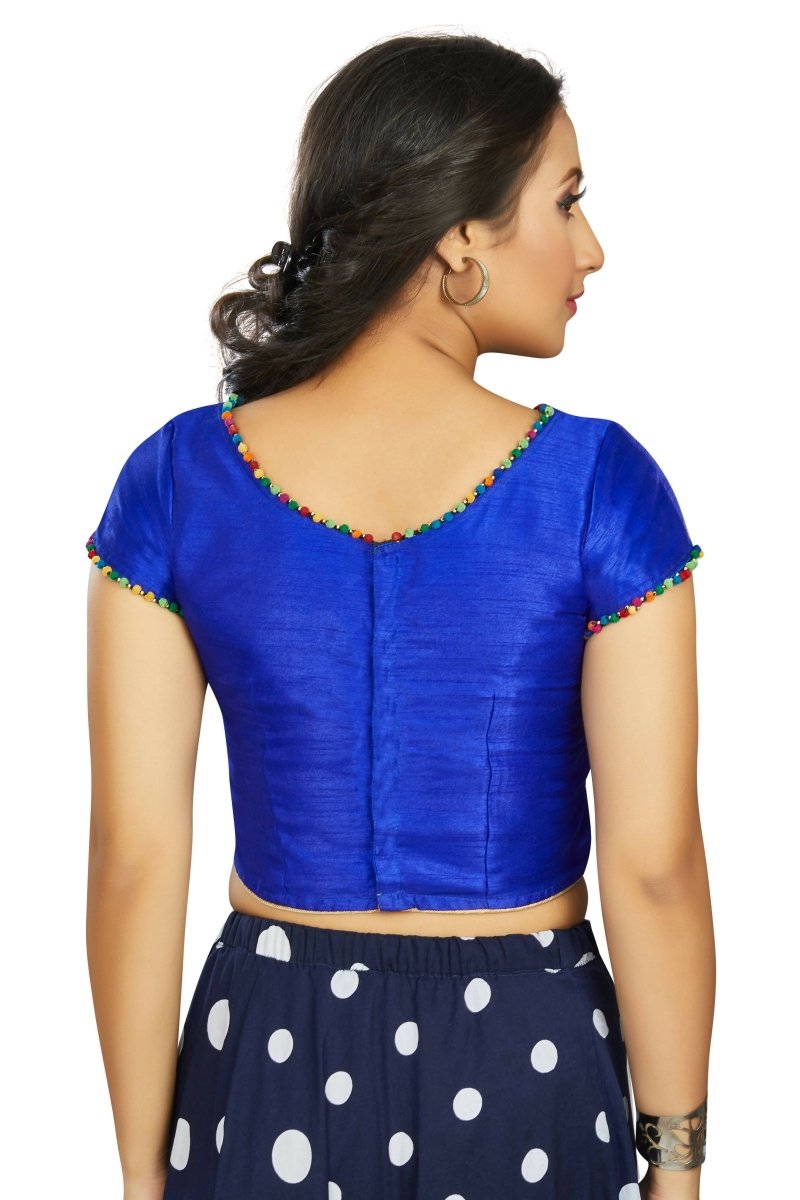 Aastha Fashion Women's Blue Art Silk Designer Party Wear Readymade Blouse