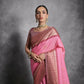 Vishnu Weaves Women's Baby-Pink Tussar Silk Zari Woven Saree with Blouse - Swadesiicart