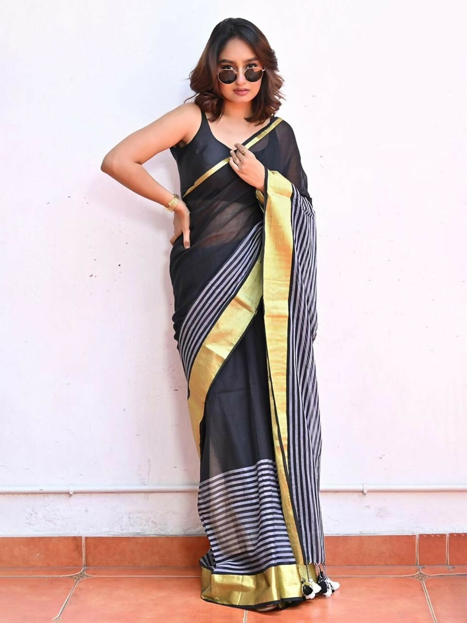 Exclusive Collection Multy Beautiful Khadi Cotton Handloom Saree - Swadesiicart