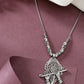 NVR Women's Silver-Toned German Silver Oxidised Pendant with Chain | Swadesiicart