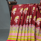 Block Print Maroon Coloured Mulmul Cotton Saree By Gayathri Reddy Designer Studio | Swadesiicart