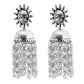 Tehzeeb Creations Women's Silver Colour Oxidised Earrings With White Pearl | Swadesiicart