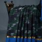 Dual Shades of Black And Bottle Green Mangalagiri Ikkat Cotton Saree By Gayathri Reddy Designer Studio | Swadesiicart