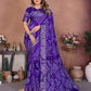 Anaita Blue Handmade Bandhej Viscose Silk Saree With Blouse