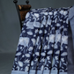 Shades of Dark Navy Blue And Grey With Pichwai Print Munga Cotton Saree By Gayathri Reddy Designer Studio | Swadesiicart