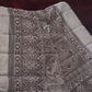 Grey Colored Block Printed Semi Chanderi Saree By Gayathri Reddy Designer Studio | Swadesiicart