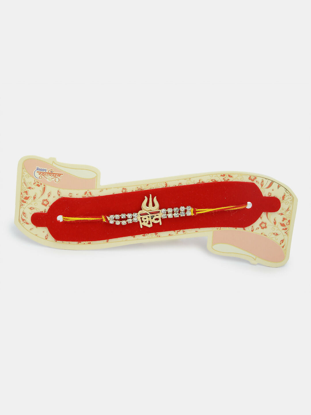 NVR Men Set of 4 Multicolor Stone-Studded Rakhi With Roli Chawal & Chocolate | Swadesiicart