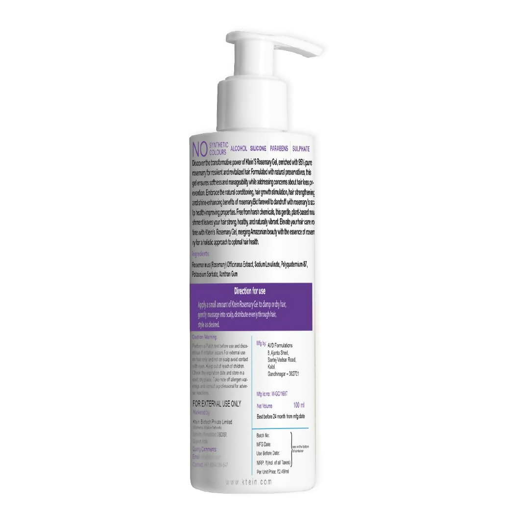 Ktein Rosemary Gel: 95% Rosemary Infused Hair Care Gel - Swadesiicart