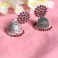 Mominos Fashion Johar Kamal Kundan Work Jhumka With Maroon Beads - Swadesiicart