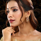 Ruby Raang Gold Polished Maroon Round Kundan Loops | Swadesiicart