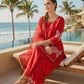 Anaita Red Crepe Stitched Suit With Sequence Embroidery Work
