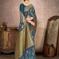 Vardha Aegean Blue Woven Banarasi Saree | Swadesiicart