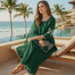 Anaita D Green Crepe Stitched Suit With Sequence Embroidery Work