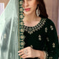 Anaita Green Embroidered Velvet Patiala Suit