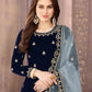 Anaita Navy Blue Embroidered Velvet Patiala Suit
