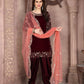 Anaita Maroon Embroidered Velvet Anarkali Suit