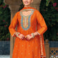 Anaita Orange Premium Embroidered Chinon Readymade Salwar Suit